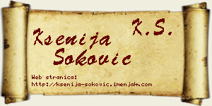 Ksenija Soković vizit kartica